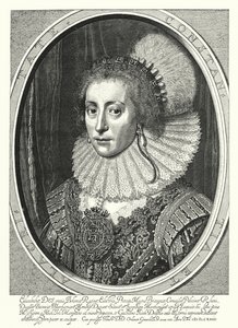 Elizabeth Stuart, Koningin van Bohemen door Michiel Jansz. van (after) Miereveld