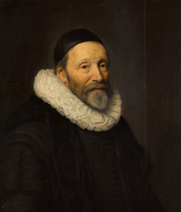 Portret van Johannes Wtenbogaert (1557-1644) door Michiel Jansz van Mierevelt (workshop of)