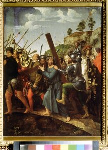 Christus draagt het kruis door Michiel Sittow