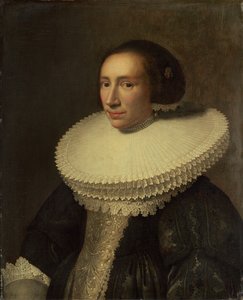 Portret van een dame met een kraag