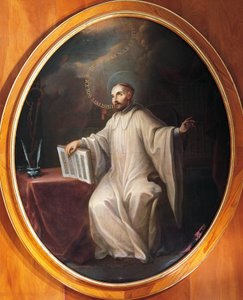 Sint Bernardus van Clairvaux, toegeschreven aan Miguel Cabrera (1695-1768) door Miguel (attr. to) Cabrera