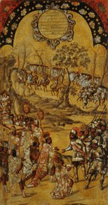 De verovering van Mexico, Paneel VIII, c.1696-1715 door Miguel Gonzalez