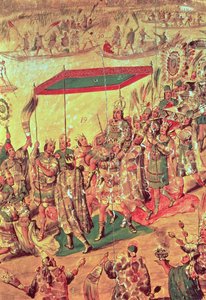De verwelkoming van Montezuma (detail)