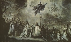De verschijning van St. Augustinus door Miguel Jacinto Meléndez