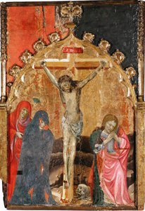 De Kruisiging, 1400s door Miguel de Alcanyis