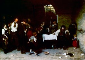 De laatste dag van een veroordeelde man in Hongarije door Mihály Munkácsy