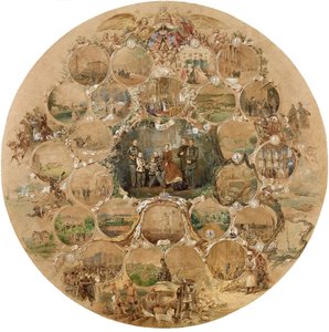 Compositie ter viering van het zilveren huwelijk van keizer Alexander II, 1866