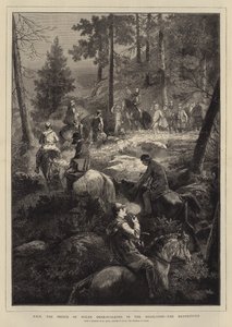 ZKH de Prins van Wales hertenjacht in de Hooglanden, de ontmoetingsplaats door Mihaly von Zichy