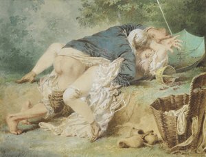 Liefhebbers in een park, 1865