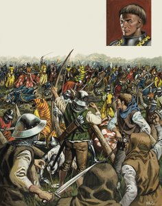 Slag bij Agincourt, 25 oktober 1415 (gouache op papier)