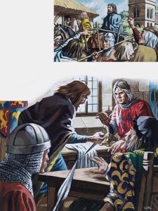 De haat van Richard II van Engeland (gouache op papier)