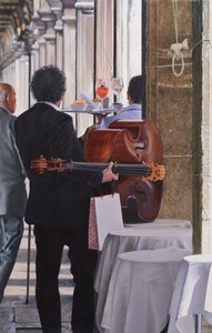 Piazza San Marco (olieverf op paneel) door Mike Briscoe