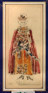 Kostuumontwerp voor de opera Mazepa van P. Tsjaikovski door Mikhail Aleksandrovich Vrubel