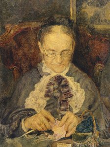 Oma Knorre aan het breien, 1883