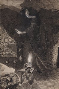 Illustratie bij het gedicht De Demon door Mikhail Lermontov, 1890-1900 door Mikhail Aleksandrovich Vrubel