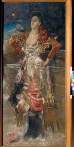 Portret van de danseres en actrice Caroline Otero, bekend als La Belle Otero door Mikhail Aleksandrovich Vrubel