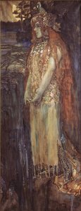 Zangeres Nadezhda Zabela-Vrubel als Prinses Volkhova in de opera Sadko van N. Rimsky-Korsakov, 1898