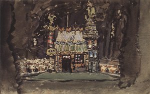 Toneelontwerp voor de opera Hansel und Gretel door E. Humperdinck, 1895