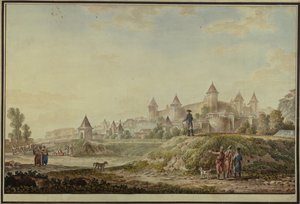 Uitzicht op het fort van Bender, 1790 door Mikhail Matveevich Ivanov