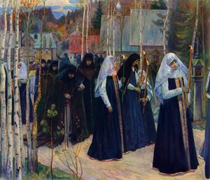 Na het aannemen van de sluier, 1898, 1965 door Mikhail Nesterov