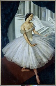 Portret van de ballerina Anna Pavlova - Schilderij van Alexandre Evguenievitch Jacovieff