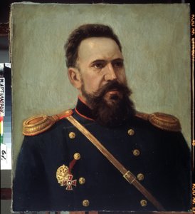 Portret van de militair en ingenieur Sergei Mosin (1849-1902) uitvinder van het Mosin-Nagant geweer - Schilderij van Mikhail Gerets (1900-1942) 1941 Staats Centraal Artilleriemuseum, Sint-Petersburg door Mikhail Petrovich Gerets