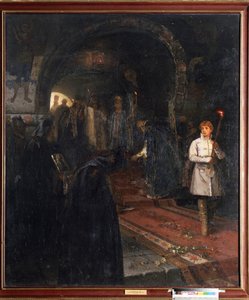 De smekelingen aan het hof van de tsaar door Mikhail Vasilievich Nesterov