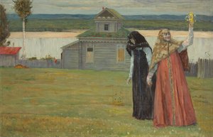 Twee Zusters door Mikhail Vasilievich Nesterov