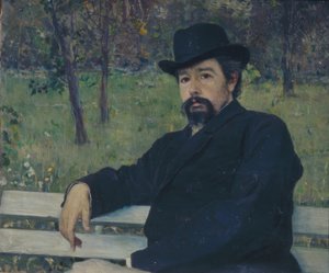 Portret van de schilder Nikolai Alexandrovich Yaroshenko door Mikhail Vasilyevich Nesterov