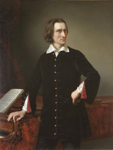 Portret van Franz Liszt (1811-1886), componist en Hongaarse pianist. Schilderij van Miklos Barabas, 1847. Hongaars Nationaal Museum, Boedapest