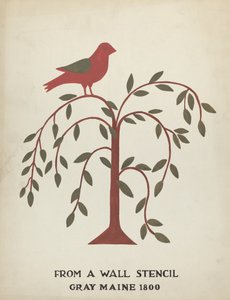 Ontwerp uit Gray, Maine 1800 (nr. 1): Uit Voorgestelde Portfolio "Maine Muurstencils" door Mildred E. Bent