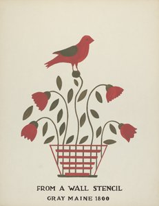 Ontwerp uit Gray, Maine 1800 (nr. 2): Uit Voorgesteld Portfolio "Maine Muurstencils" door Mildred E. Bent