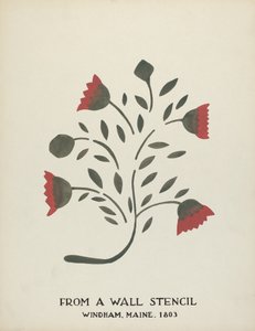 Ontwerp uit Windham, Maine 1803: Uit Voorgesteld Portfolio "Maine Muurstencils" door Mildred E. Bent