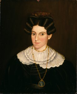 Vrouw in zwarte jurk, ca. 1835-1840