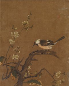 Tien afbeeldingen van vogels en bloemen (kleur op zijde)