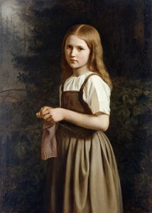 Meisje aan het Breien, 1854 door Minna Heeren
