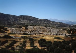 Minoïsche kunst: site van de oude stad Gournia door Minoan