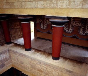 Griekse kunst: de grote trap van het paleis van Knossos, Griekenland. door Minoan