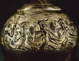 Oogstervaas, uit Hagia Triada, c.1550-1500 v.Chr. (steatiet) door Minoan