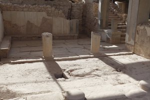 Minoïsch archeologisch terrein van Phaistos. Het Megaron van de koningin (d.w.z. de appartementen van de koningin). Het zuidelijkste van de 