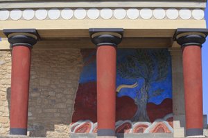 Minoïsch archeologisch terrein van Knossos. Noordingang, Noordzuilhal. door Minoan