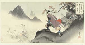 Kato Kiyomasa vernietigt en neemt het paleis van Orankai in door een rotsblok naar beneden te rollen