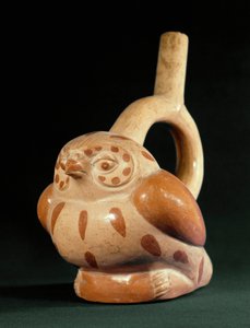 Precolumbiaanse kunst, Mochica cultuur: terracotta vaas in de vorm van een uil