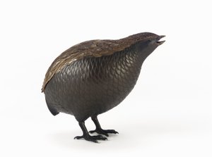 Wierookdoos in de vorm van een kwartel, een van een paar, Tokio, Edo-periode