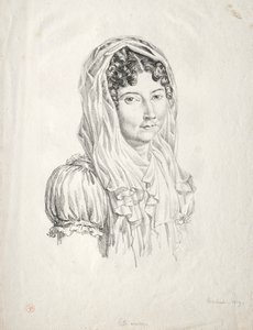 Portret van een vrouw door Moisbach