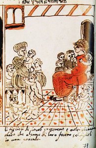 De vermenigvuldiging van de Israëlieten in Egypte. De Codex Choumach Beeld Pentateuch van Mozes dal C