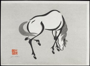 Paard (A) door Mokuchu Urushibara