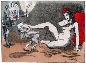 Adolphe Thiers verkracht Marianne, ca. 1875