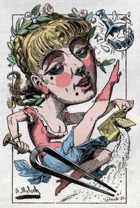 Allegorie van de operette in de mode aan het einde van de 19e eeuw door Moloch