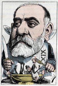 Cartoon van toneelcriticus Francisque Sarcey (1827-1899) door Moloch